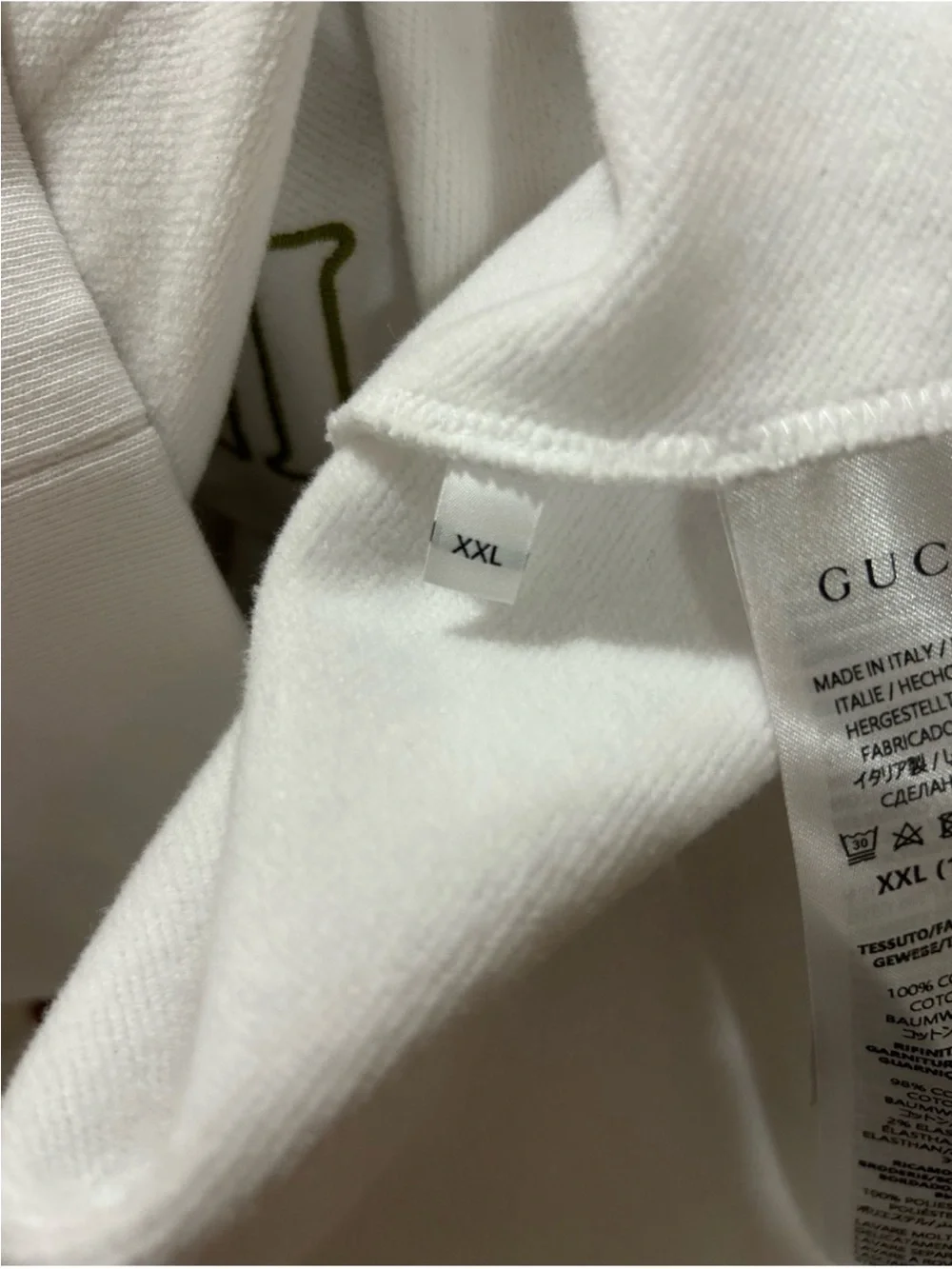 Men’s Gucci, embroidered cotton hoodie, size XXL made in Italy